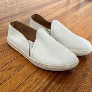 White Minimalist Slip-On Loafers